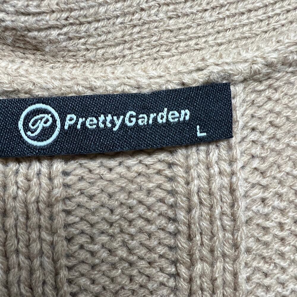 Pretty Garden Fisherman Button Front Womens Cardigan Large Academia Cable Knit - Picture 3 of 13